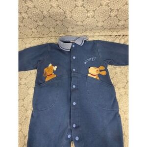 Carters Baby Blue Snap One Piece Outfit 9-12 monthd Puppy Dog Applique Woof!